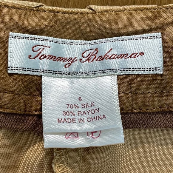 Tommy Bahama Women's Gold Silk Blend‎ Lightweight Capri Pants Sz 6 - Picture 2 of 9